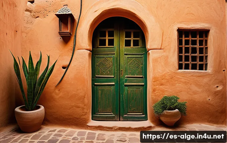 알제리 베니 압바스 오아시스 - **Prompt:** A picturesque, ancient ksar (fortified village) in Beni Abbès, showcasing traditional ad...